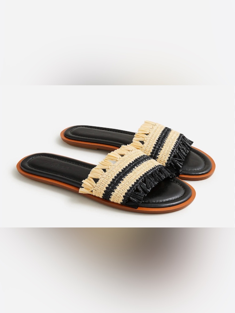 NEW J Crew Factory Sorrento Woven  Slip on Flat  Slide Sandals Size 7